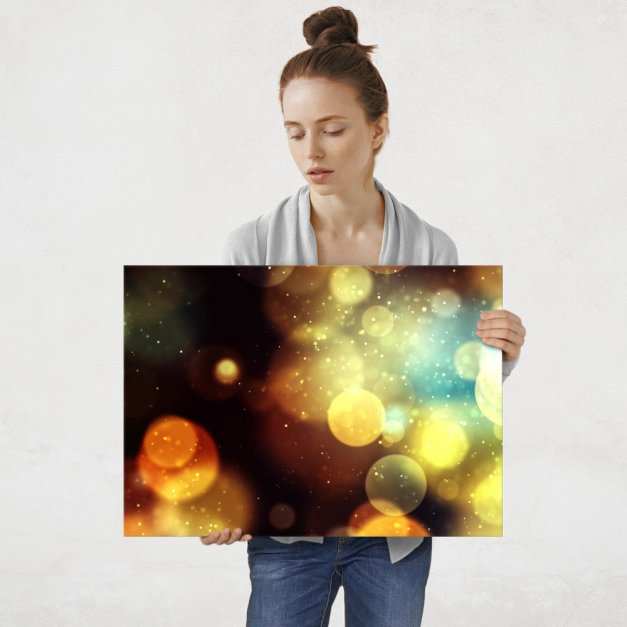 Plakat metalowy bokeh L