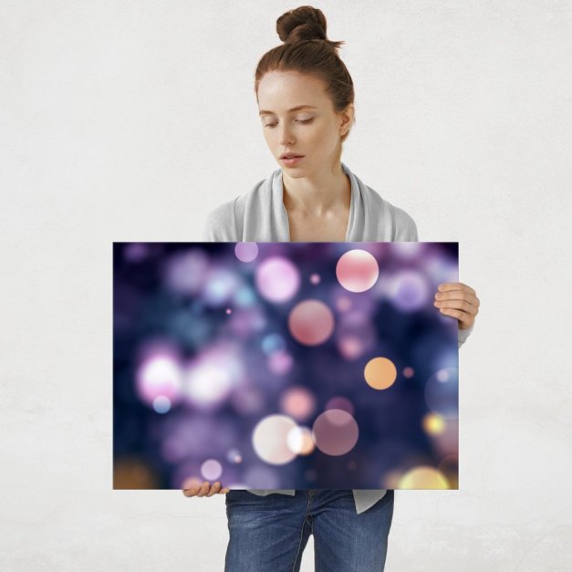 Plakat metalowy bokeh L