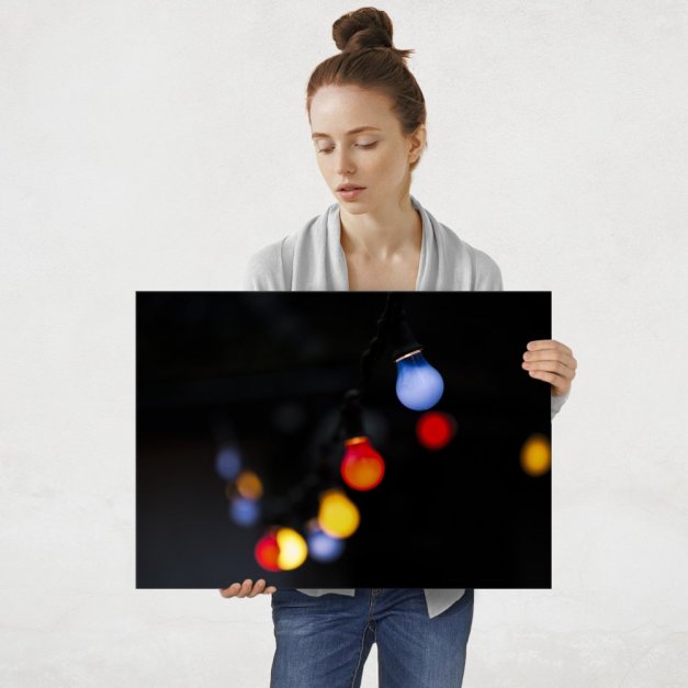 Plakat metalowy bokeh L