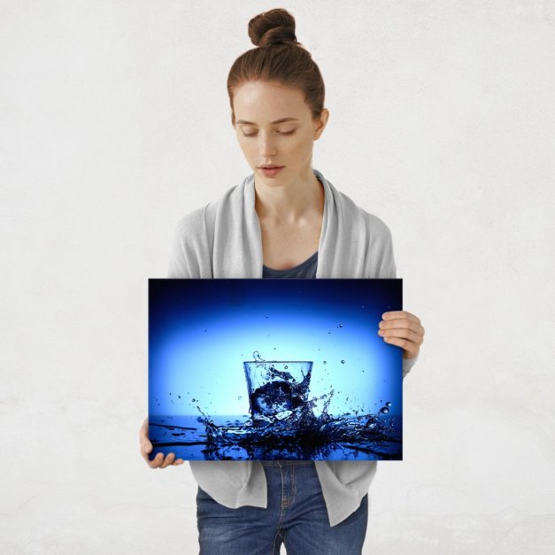 Plakat metalowy szklanka wody M