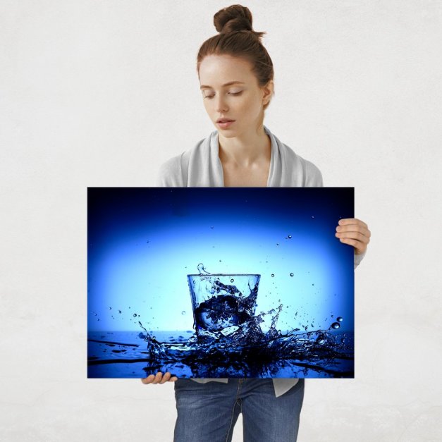 Plakat metalowy szklanka wody L