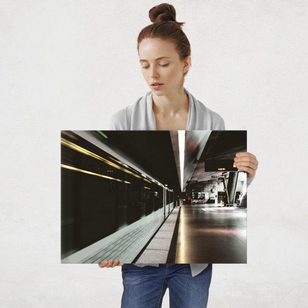 Plakat metalowy stacja kolejowa L