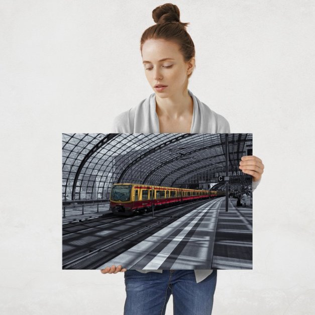 Plakat metalowy stacja kolejowa L
