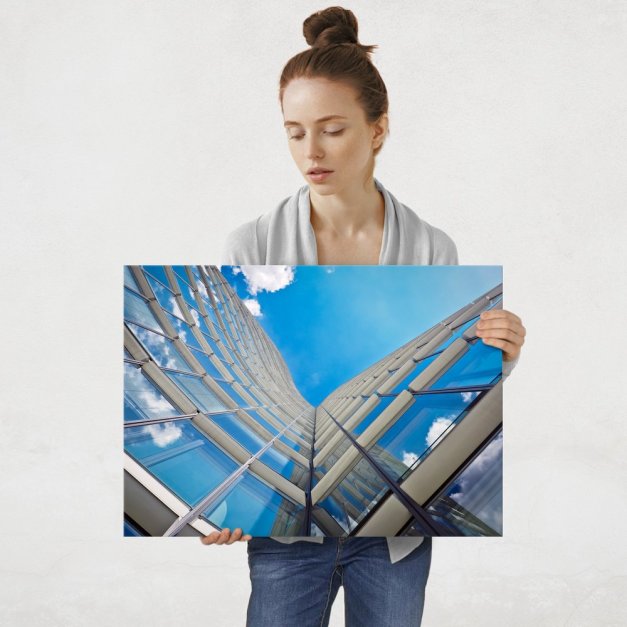 Plakat metalowy fasada budynku L