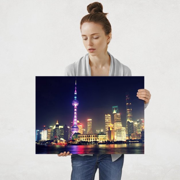 Plakat metalowy Shanghai - Pudong L