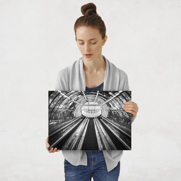 Plakat metalowy ruchome schody M