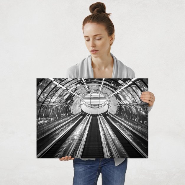Plakat metalowy ruchome schody L