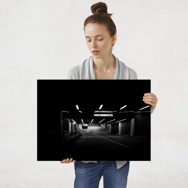 Plakat metalowy parking podziemny L