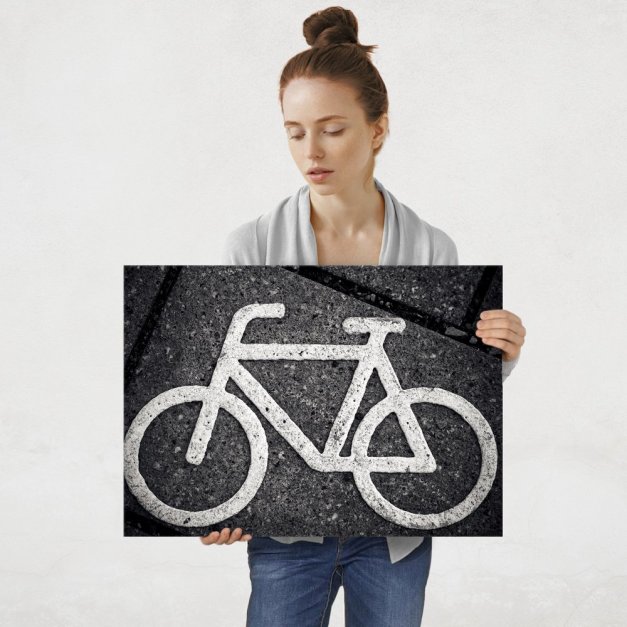 Plakat metalowy znak roweru L