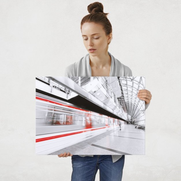 Plakat metalowy szybkie metro L