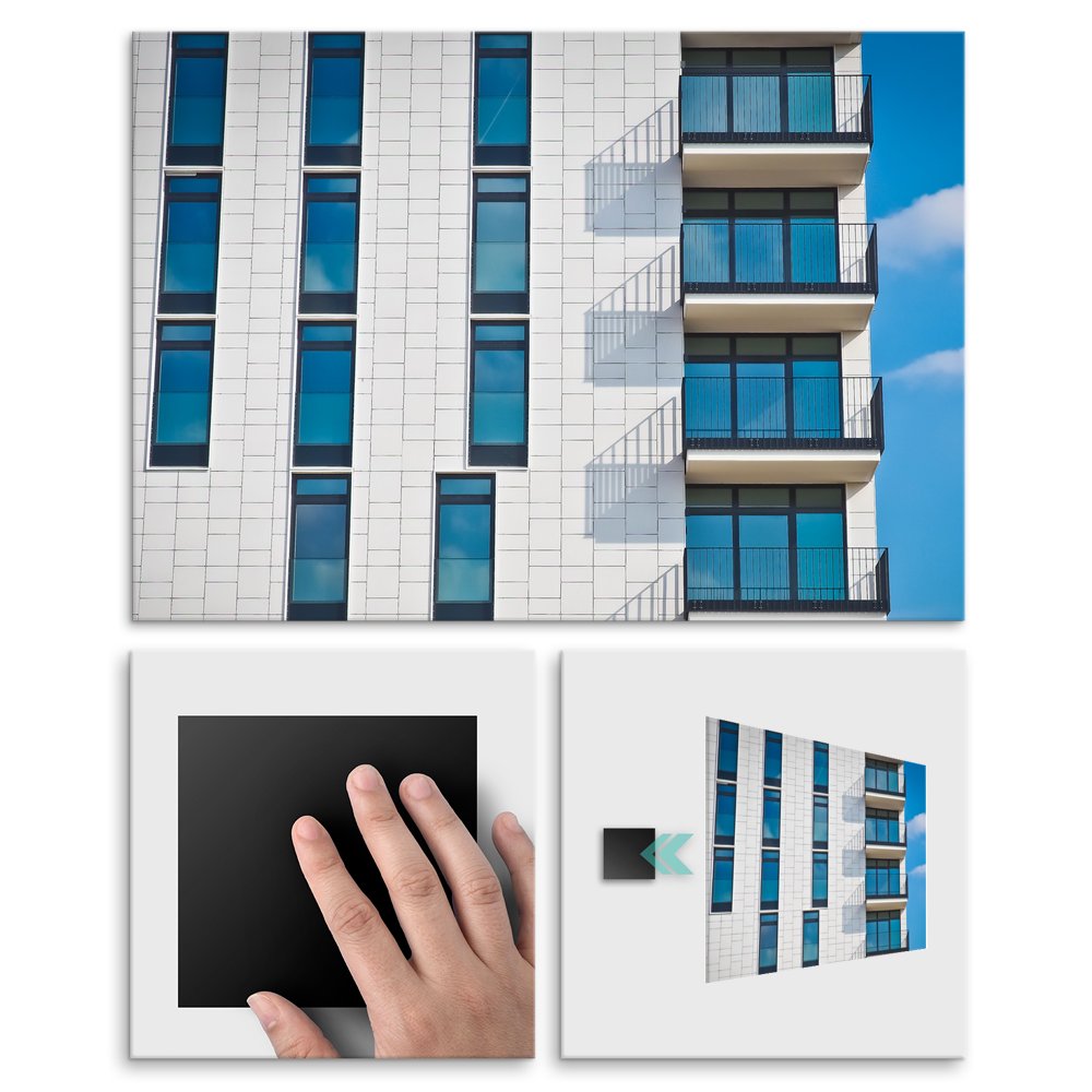 Plakat metalowy budynek M