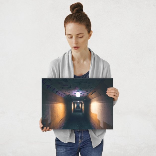 Plakat metalowy ciemny tunel M