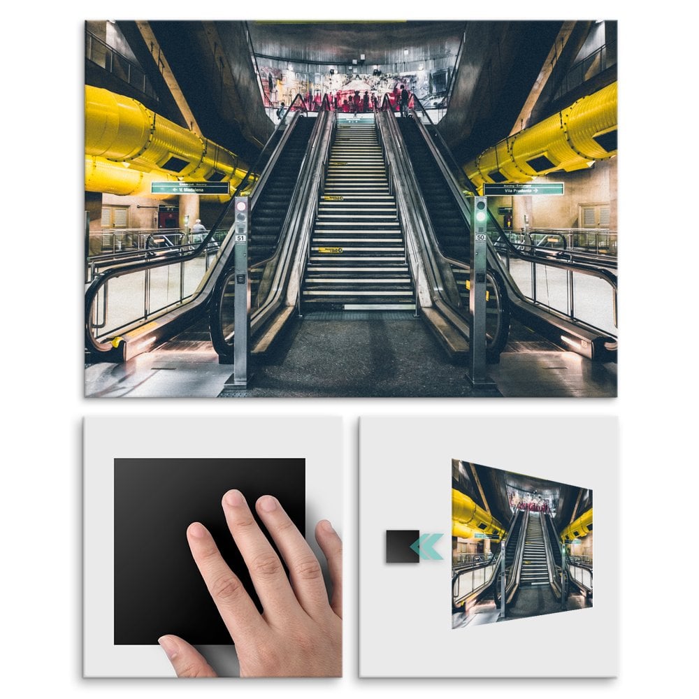 Plakat metalowy ruchome schody M