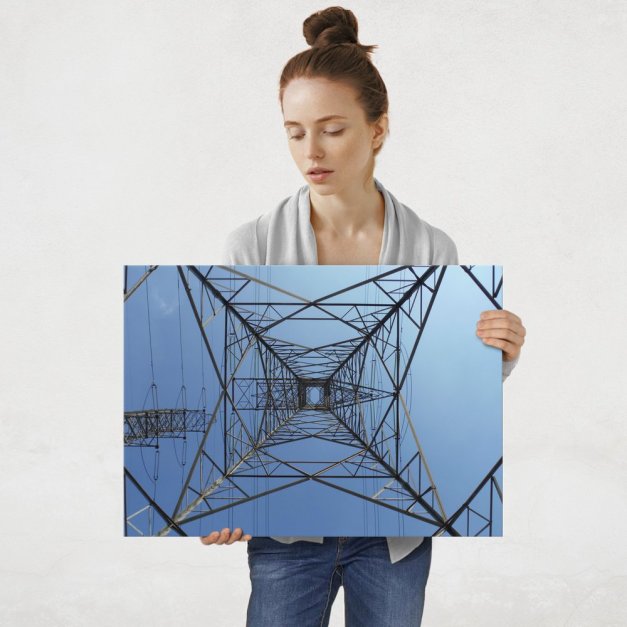 Plakat metalowy słup energetyczny L
