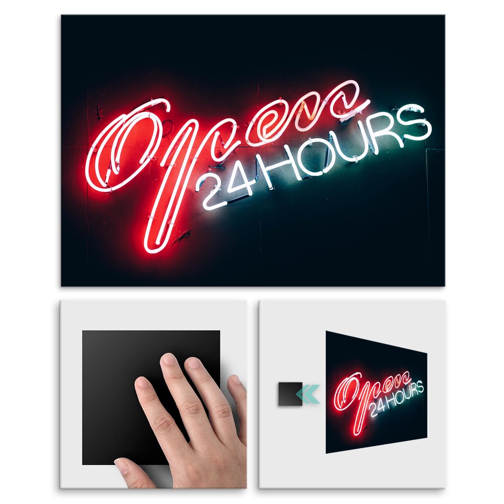 Plakat metalowy neon L