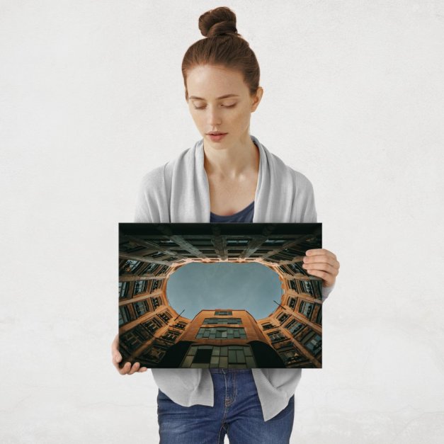 Plakat metalowy budynek M