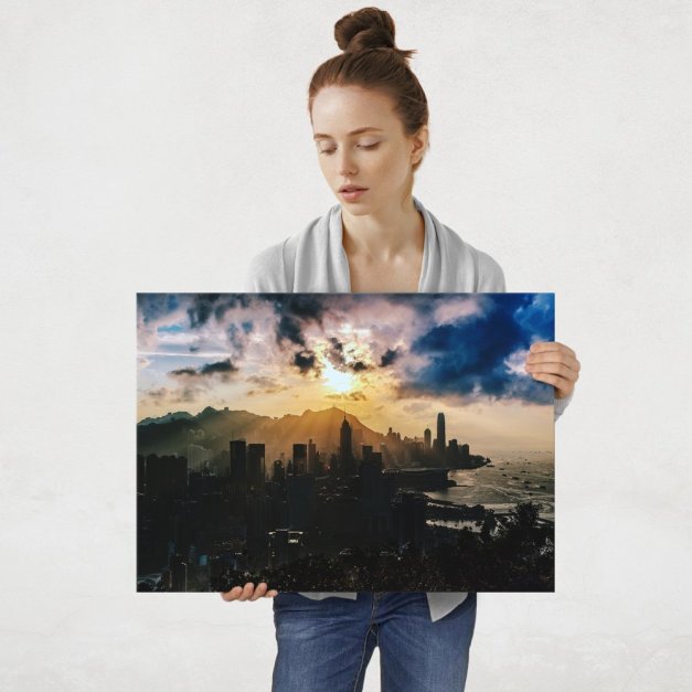 Plakat metalowy miejski krajobraz L
