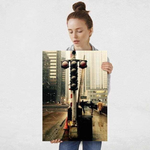 Plakat metalowy światła drogowe L