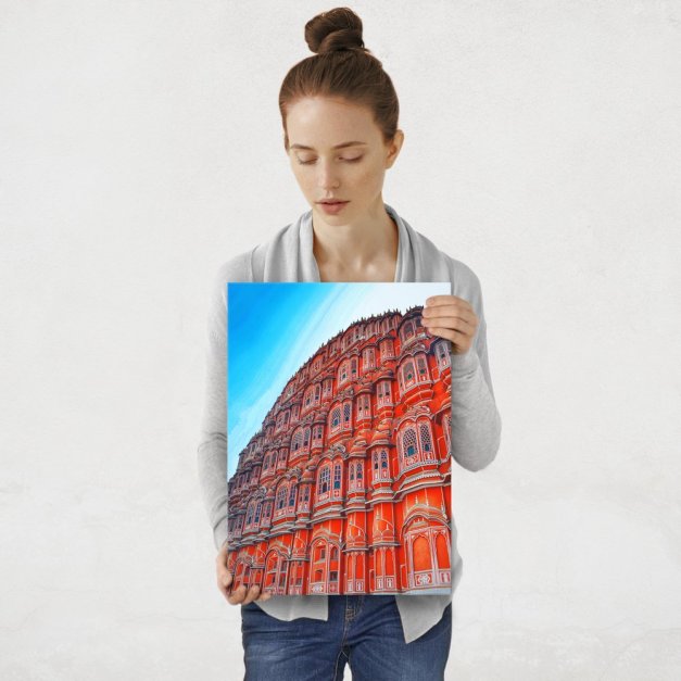 Plakat metalowy czerwony budynek M