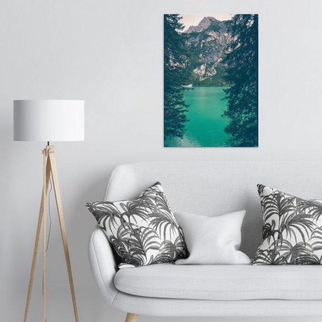 Plakat metalowy górskie jezioro L