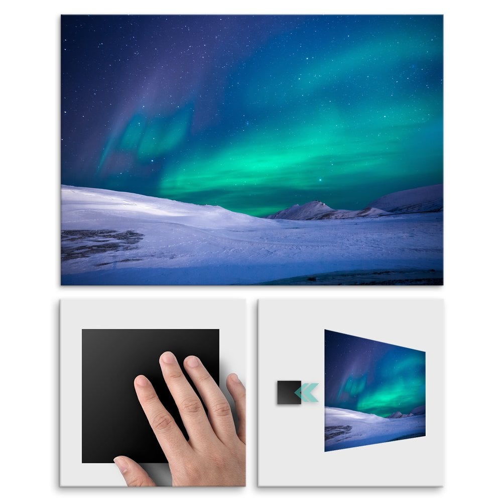 Plakat metalowy zorza polarna L