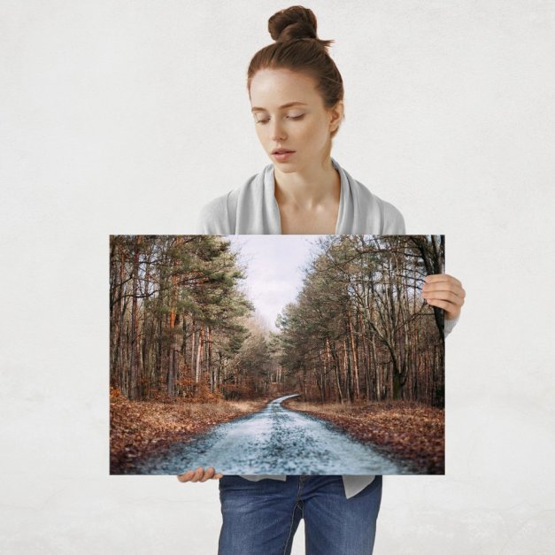 Plakat metalowy leśna droga L