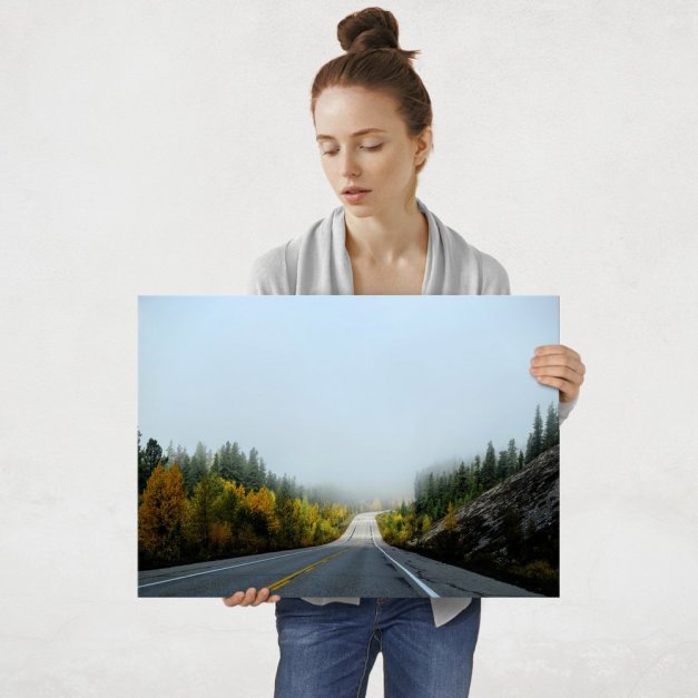Plakat metalowy leśna droga L