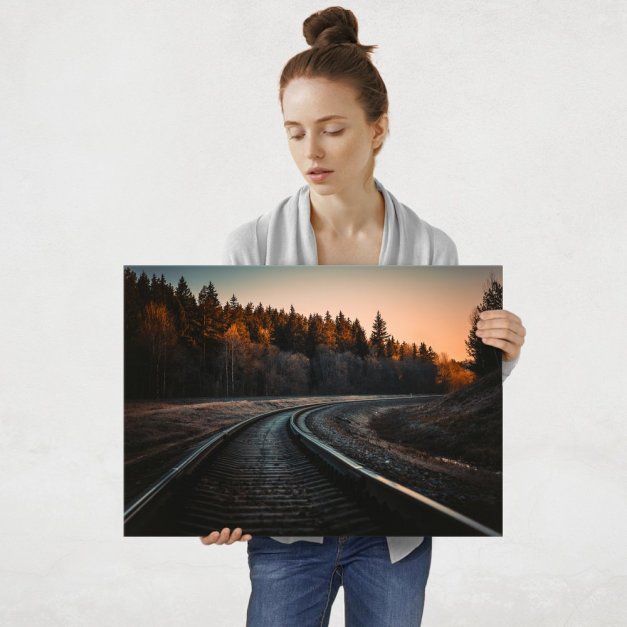 Plakat metalowy leśna droga L