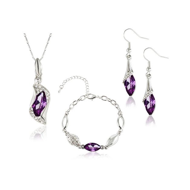 Komplet Swarovski Elements Sopelki Violet