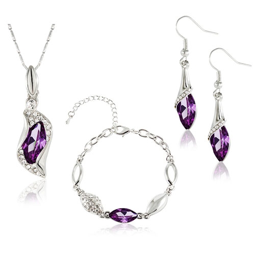 Komplet Swarovski Elements Sopelki Violet