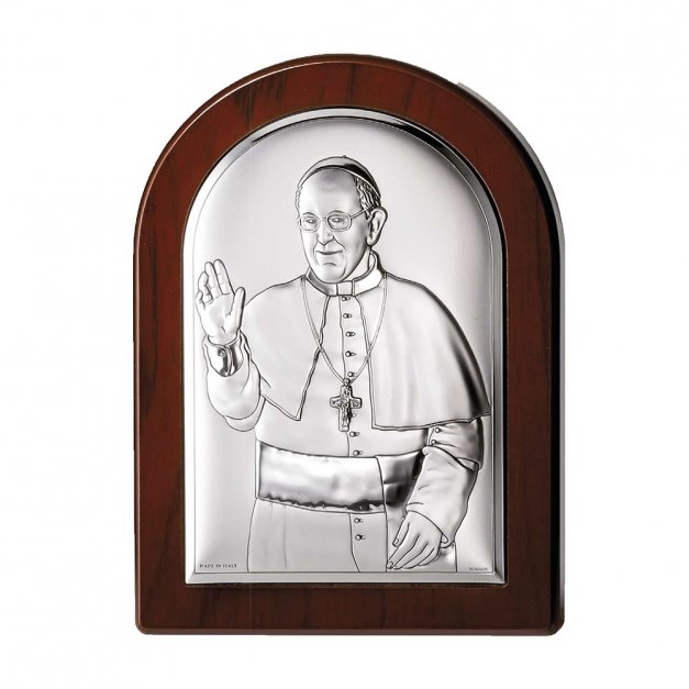 Obrazek Srebrny Papież Franciszek GRAWER