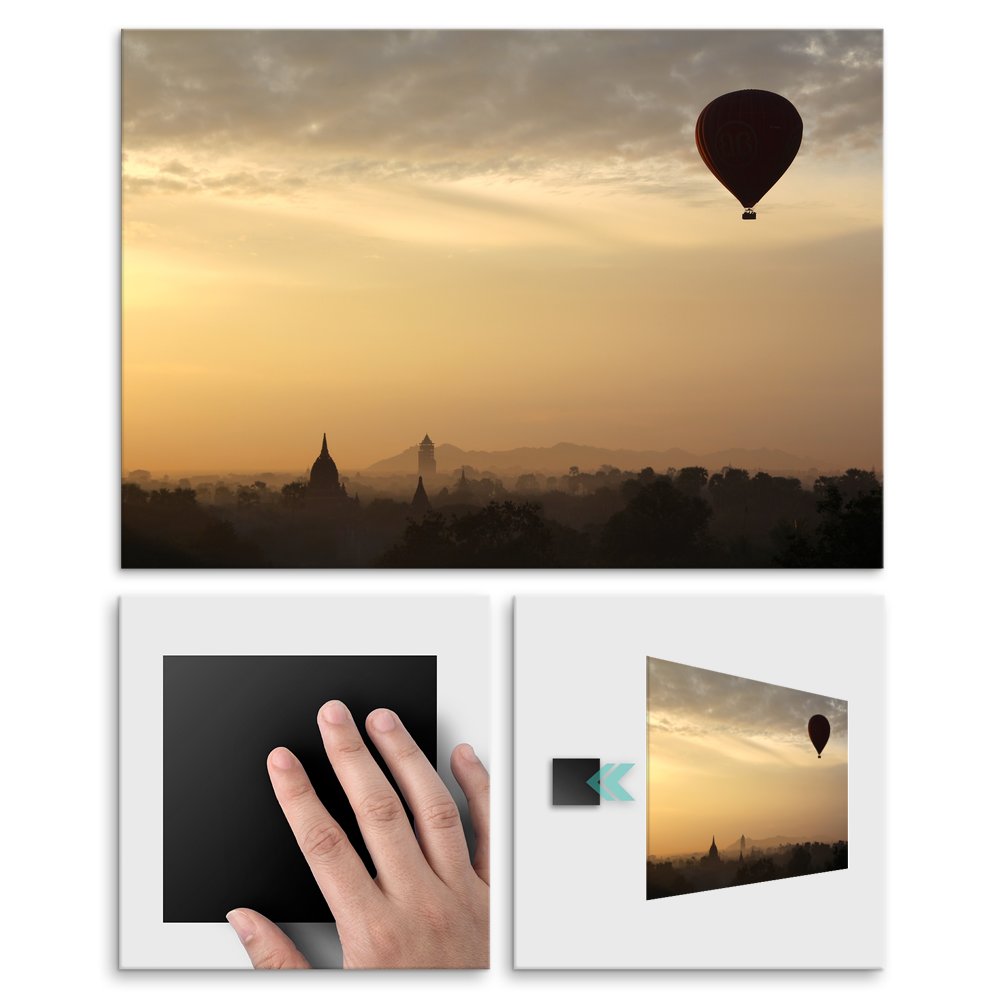 Plakat metalowy balon nad miastem L