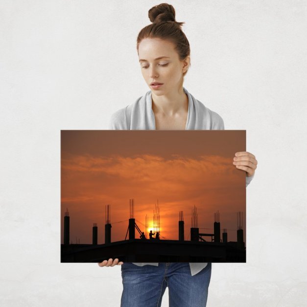Plakat metalowy zachód słońca L