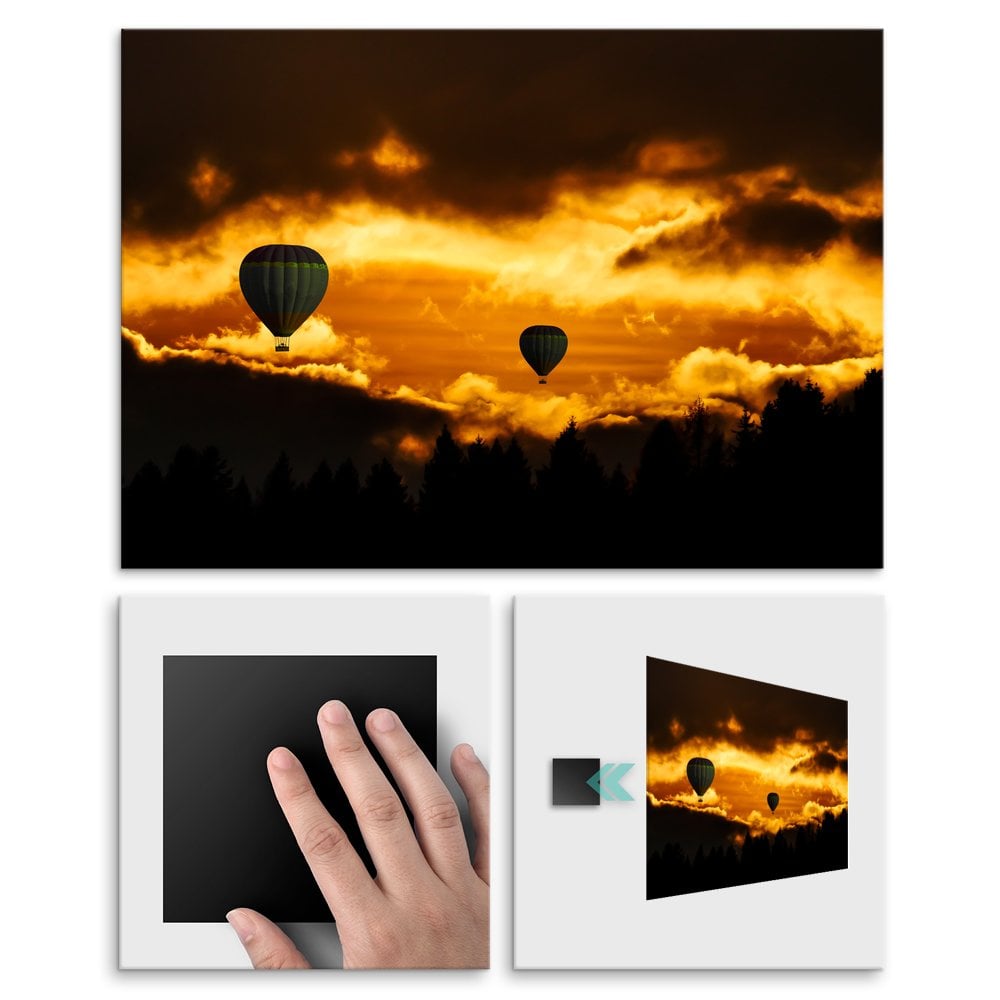 Plakat metalowy balony w chmurach L
