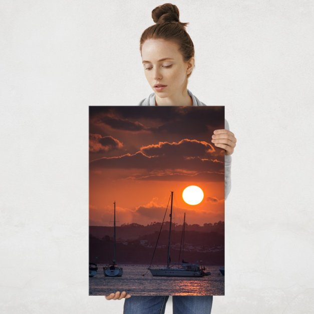 Plakat metalowy zachód słońca L