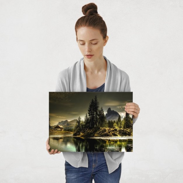 Plakat metalowy krajobraz wiejski M