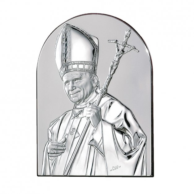Obrazek Srebrny Na Komunię Jan Paweł II GRAWER