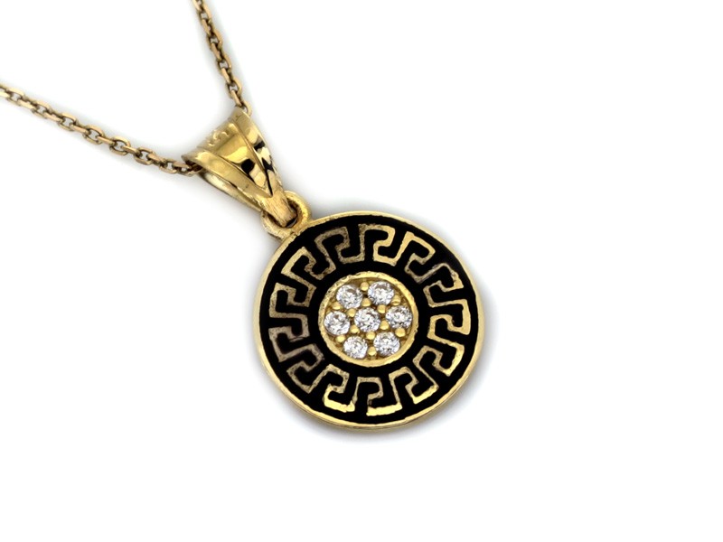 Złota zawieszka 585 symbol PREZENT GRAWER