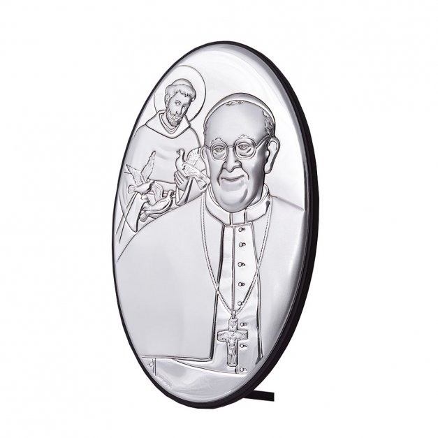 Obrazek Srebrny Papież Franciszek GRAWER