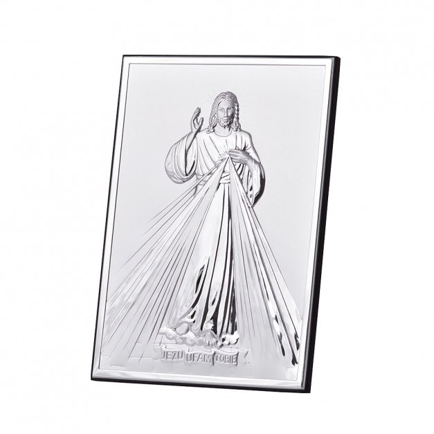 Obrazek Srebrny Jezus Miłosierny GRAWER