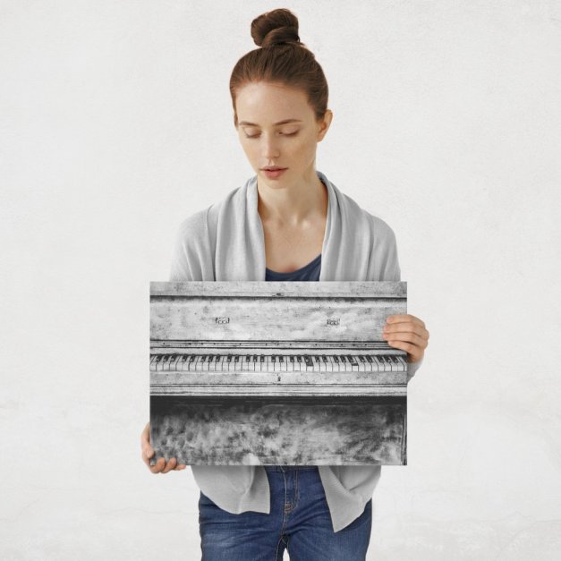 Plakat metalowy stare pianino M