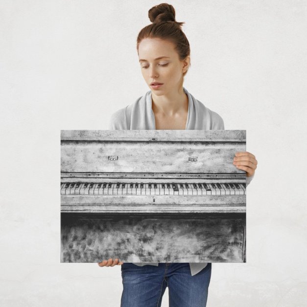 Plakat metalowy stare pianino L