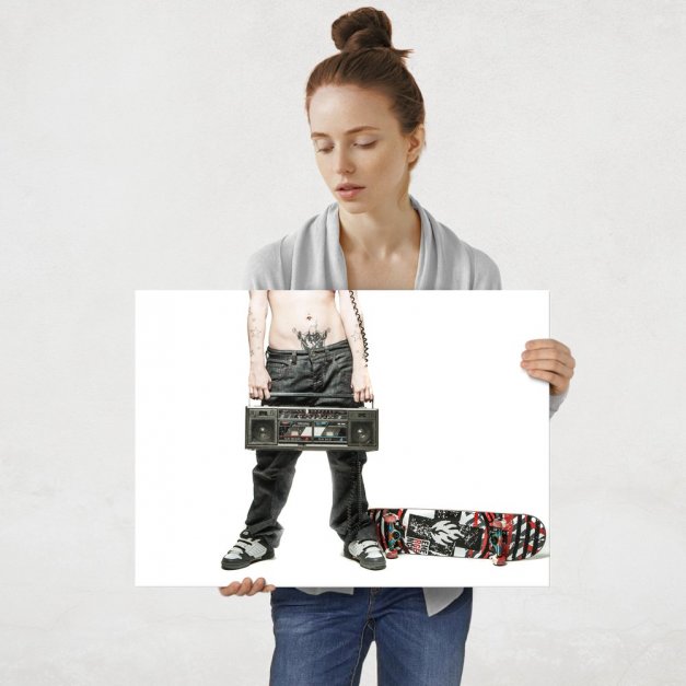Plakat metalowy boombox L