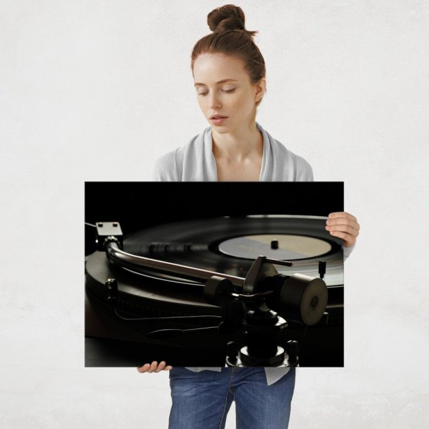 Plakat metalowy gramofon L