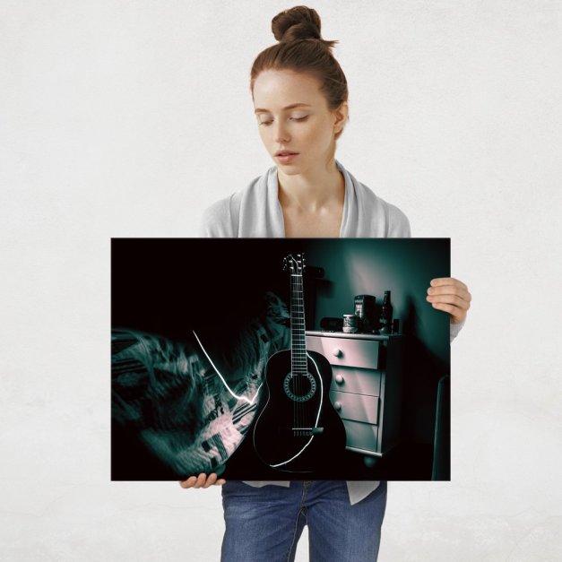 Plakat metalowy gitara L