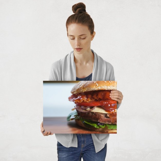 Plakat metalowy hamburger M