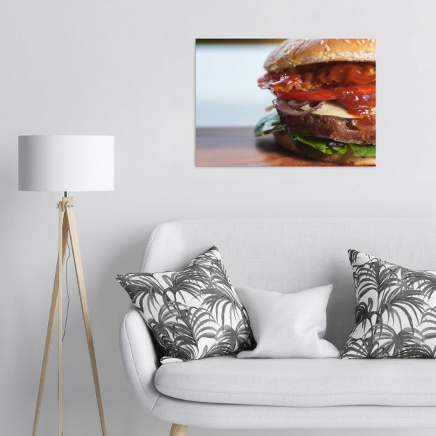 Plakat metalowy hamburger L