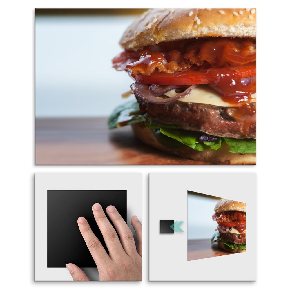 Plakat metalowy hamburger L