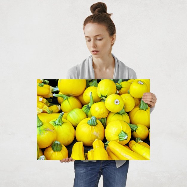 Plakat metalowy żółte warzywa L