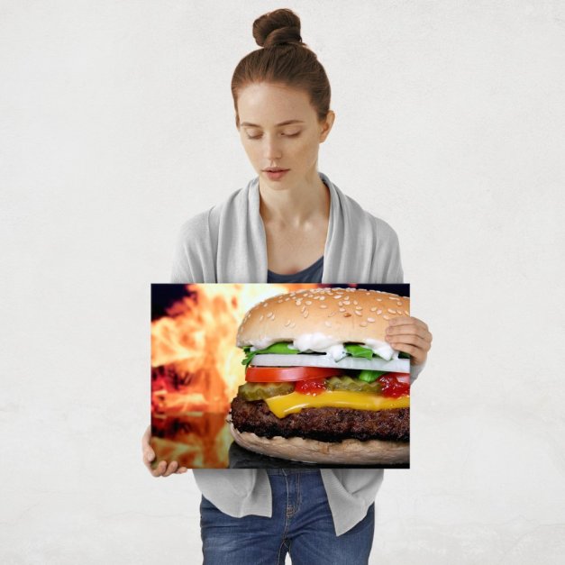 Plakat metalowy cheeseburger M